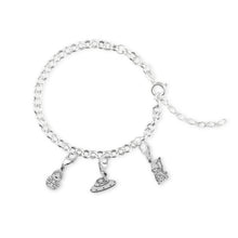 Cargar imagen en la Galería, Pulsera base para charms de plata. Para colgar charms con mosquetón.