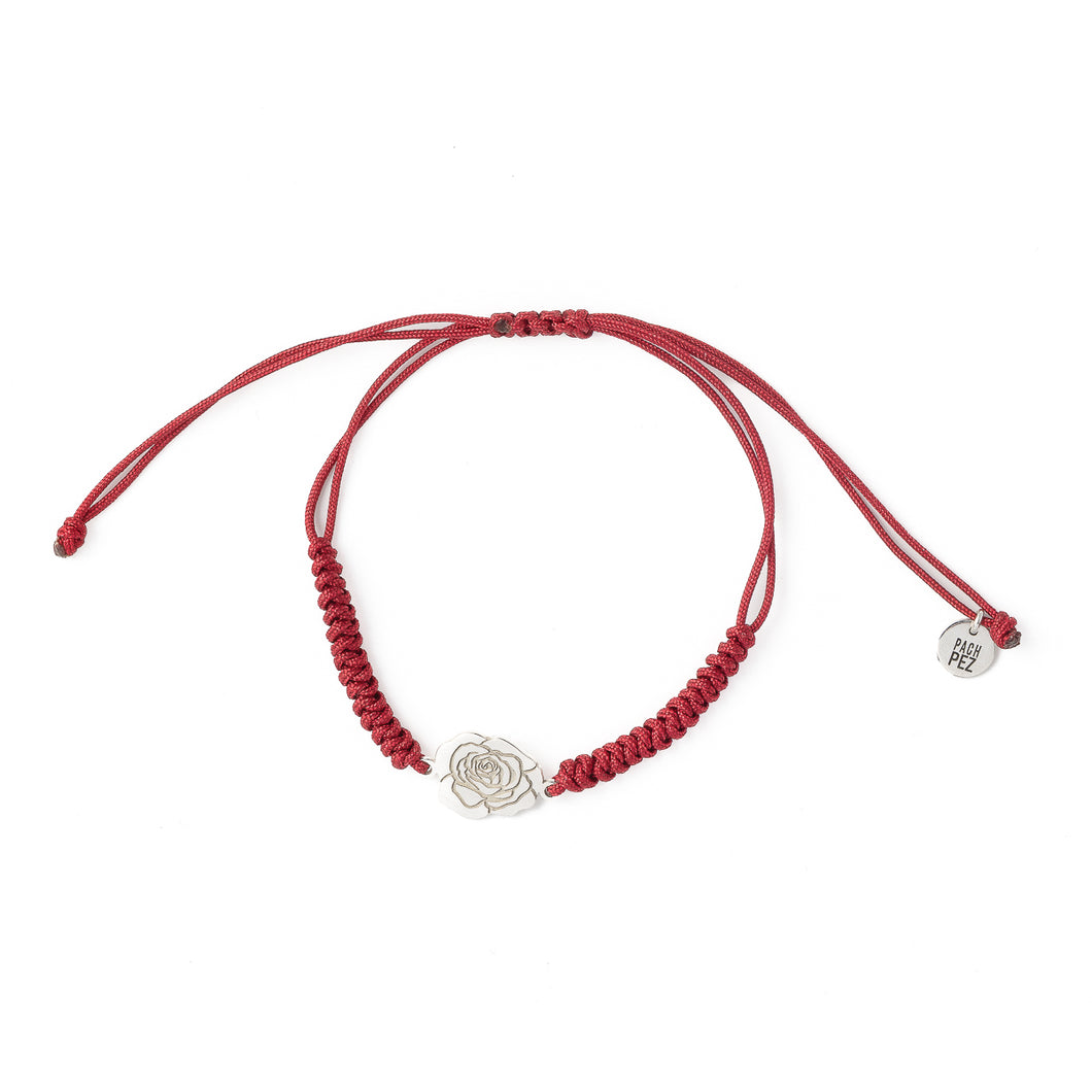 Pulsera con el dibujo de una Rosa de plata