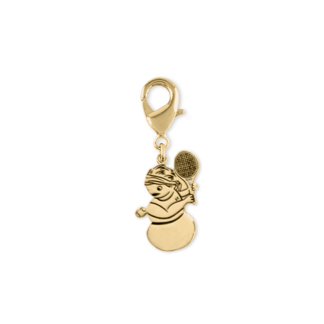 Charm mosquetón Tenis chapado oro 18k