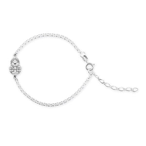 Pulsera de plata con el dibujo de un Little Cuic cogiendo su estrella.